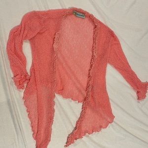 Coral/pink medium cardigan. Very light and stylish